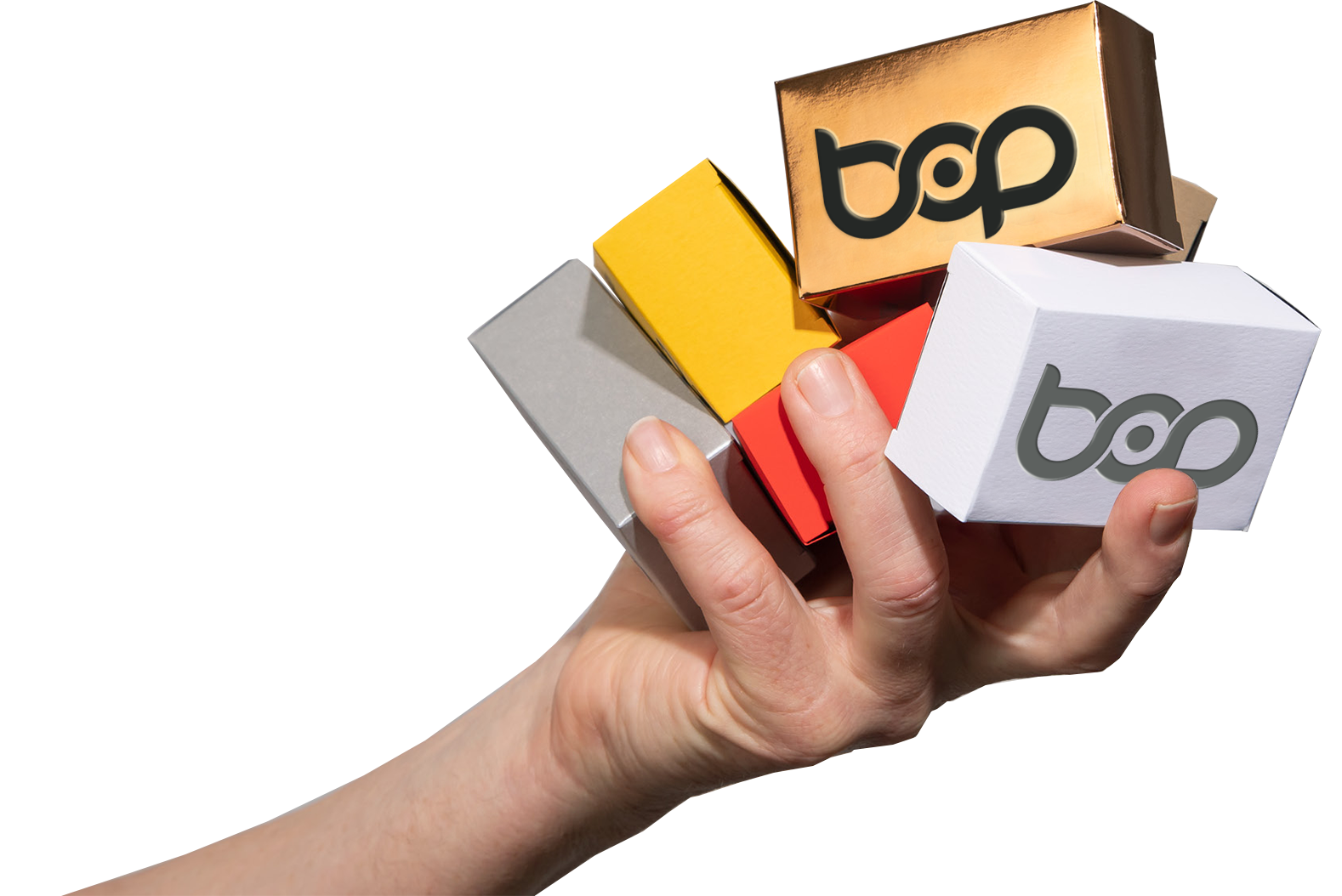 Hand with boxes
